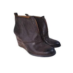 Lucky Brand Yinan‎ Distressed Wedge Booties - Size 8M